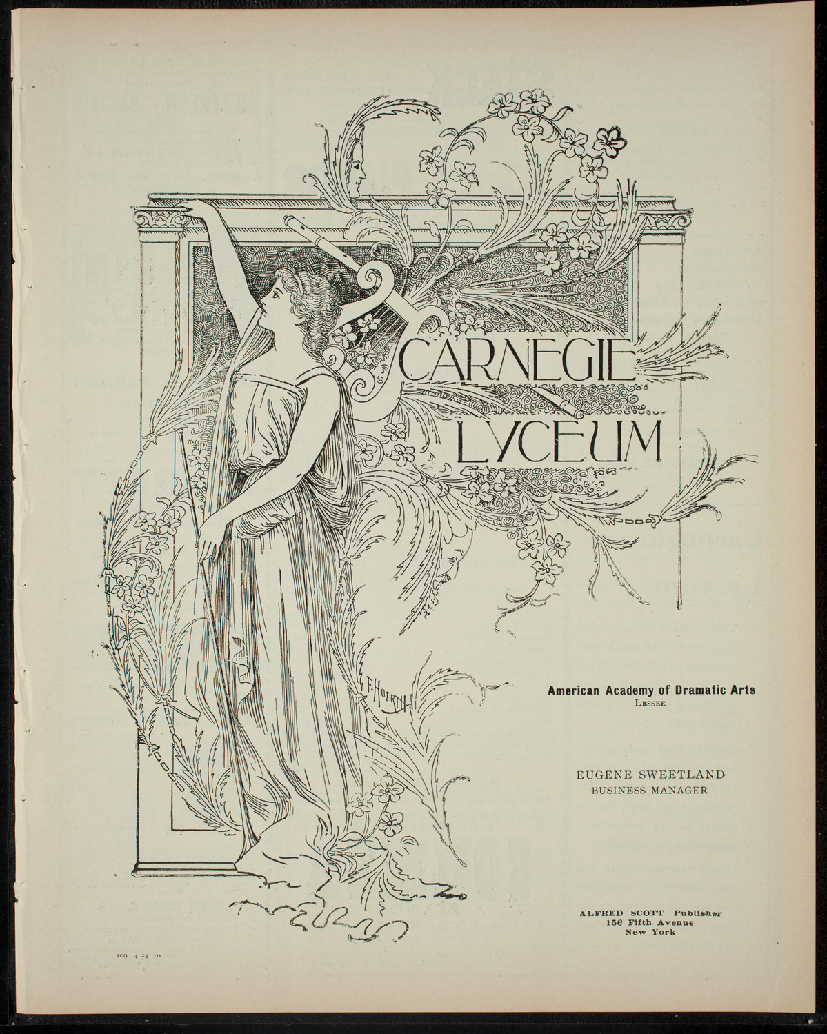 American Academy of Dramatic Arts Private Dress Rehearsal, April 24, 1905, program page 1