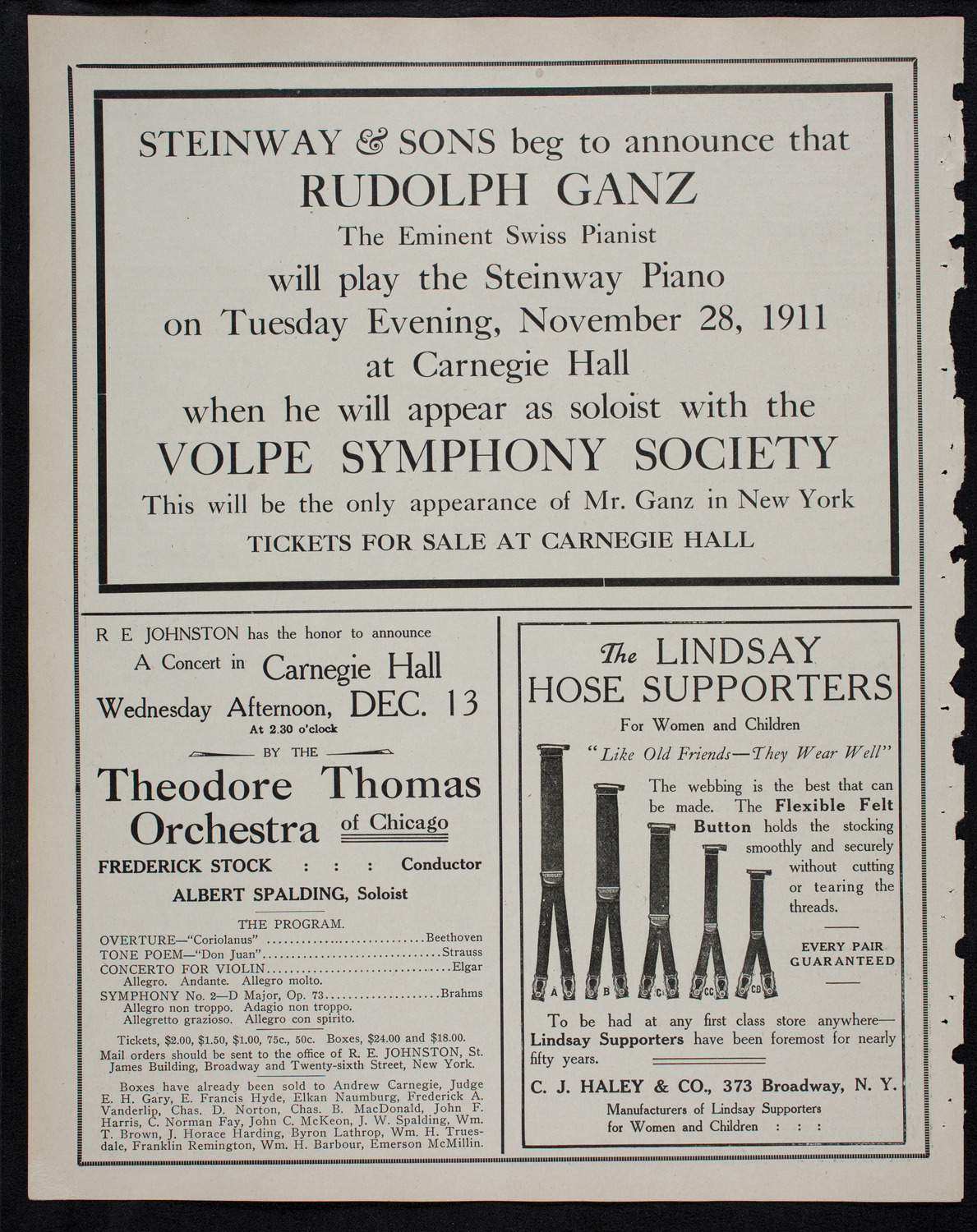 Elmendorf Lecture: Florence and Venice, November 26, 1911, program page 4