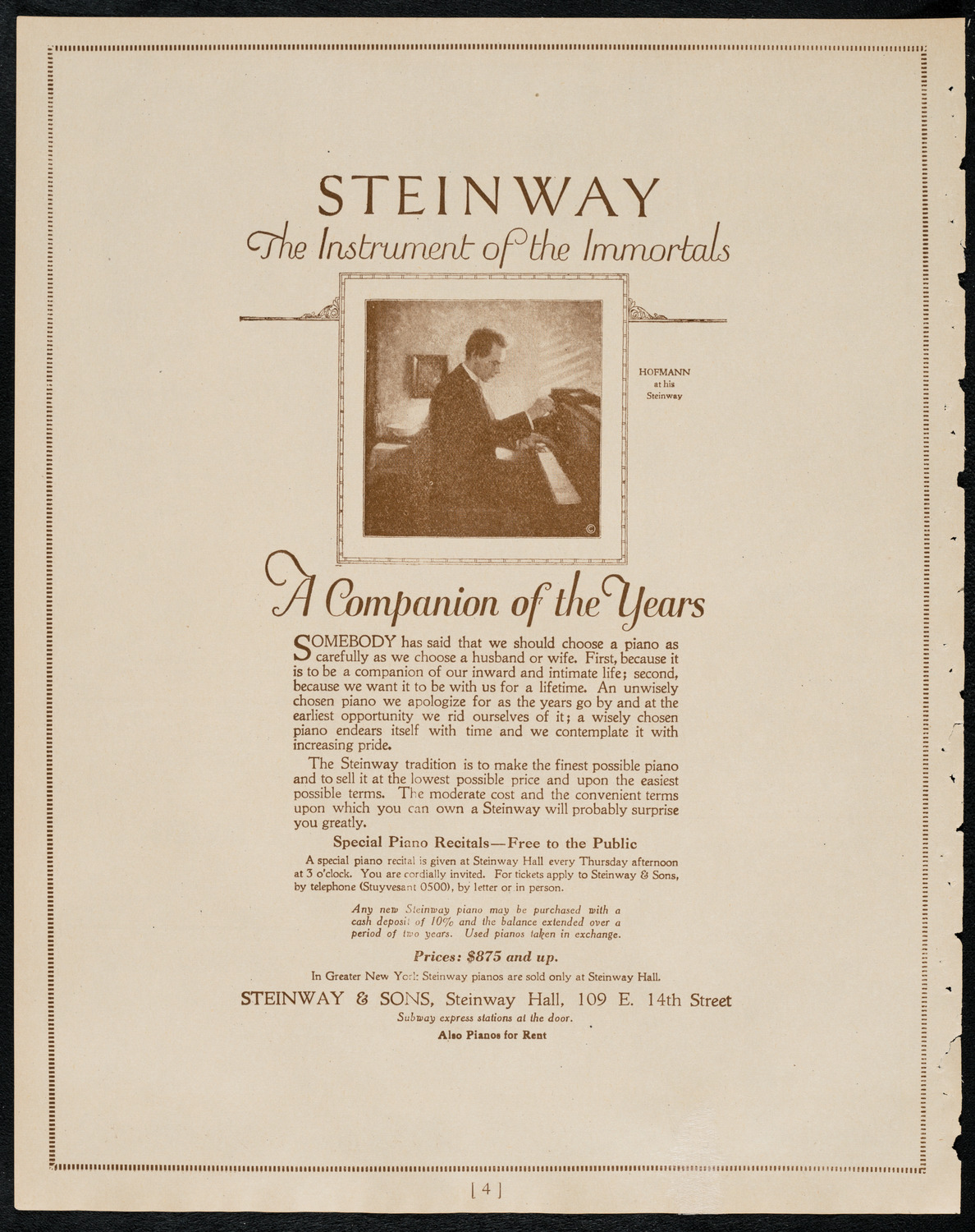 Philadelphia Orchestra, February 7, 1922, program page 4