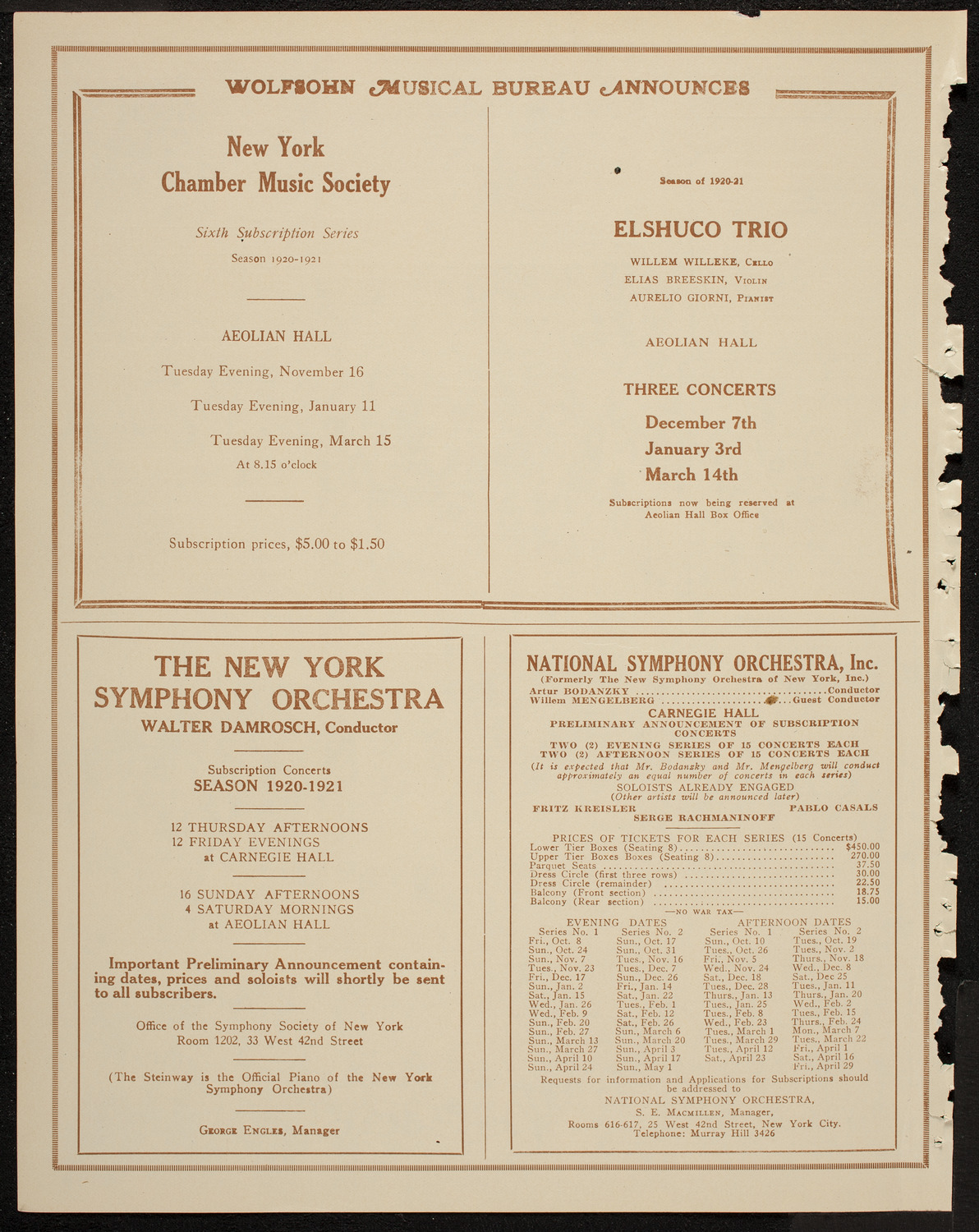 Benefit: St. Andrew's One Cent Coffee Stands Society, April 29, 1920, program page 8