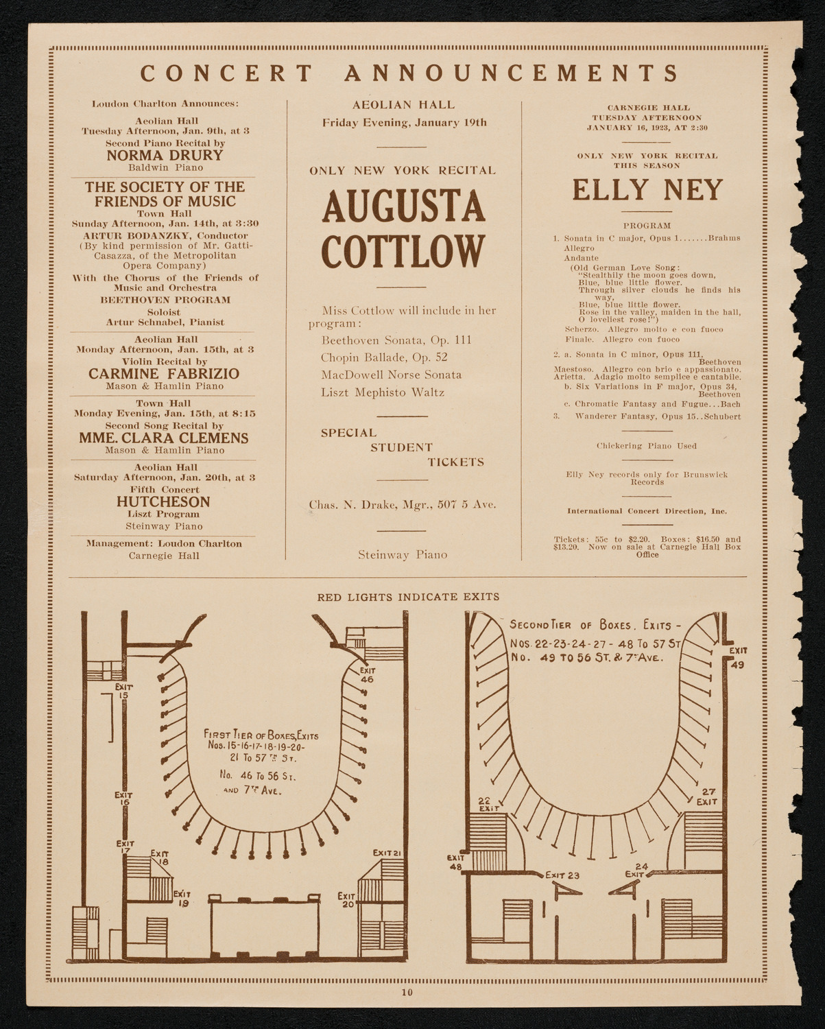 Paul Bender, Baritone, January 3, 1923, program page 10