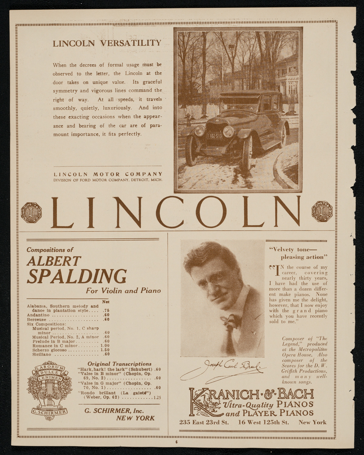 State Symphony Orchestra of New York, February 6, 1924, program page 6