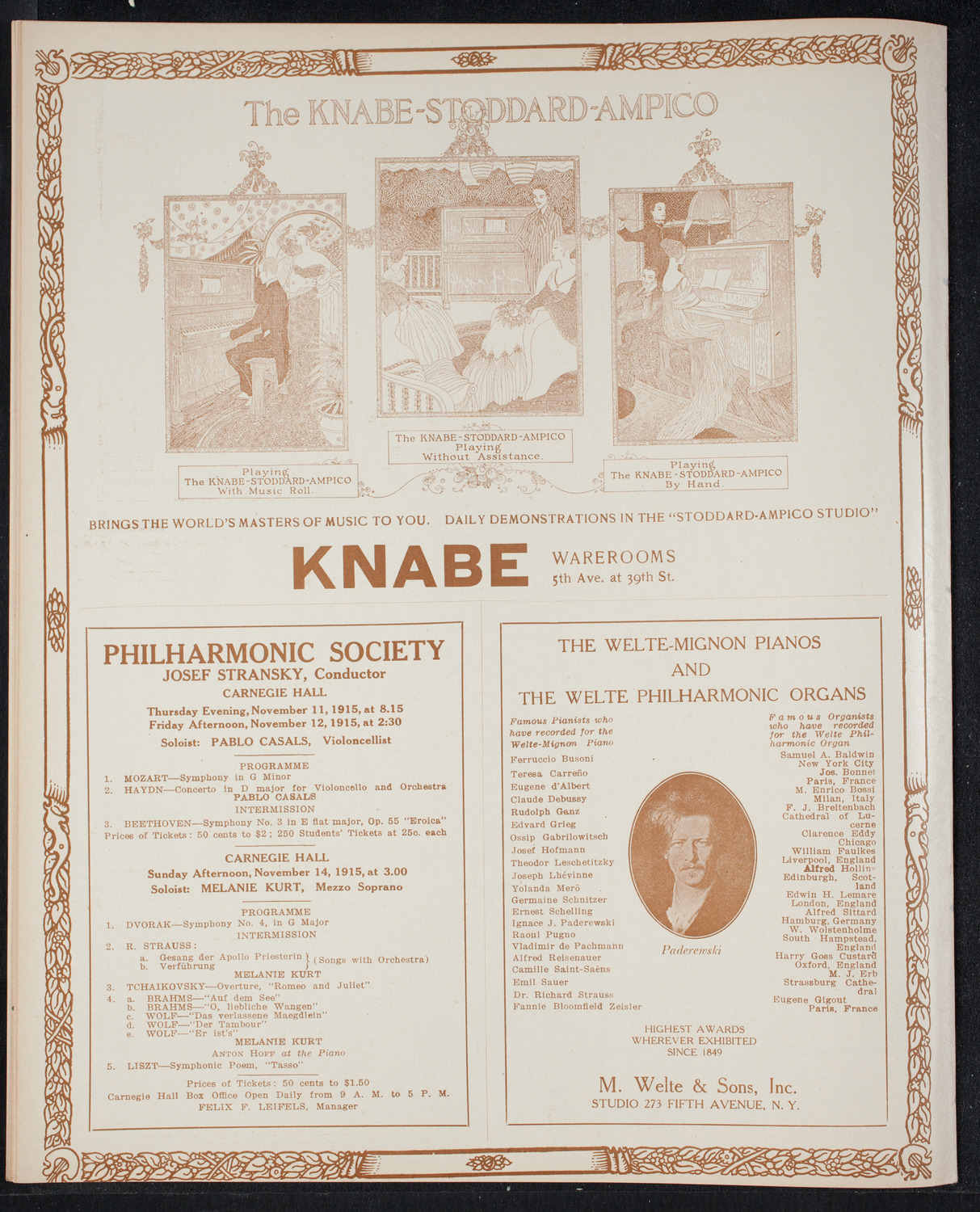 Frances Alda, Soprano, November 9, 1915, program page 12