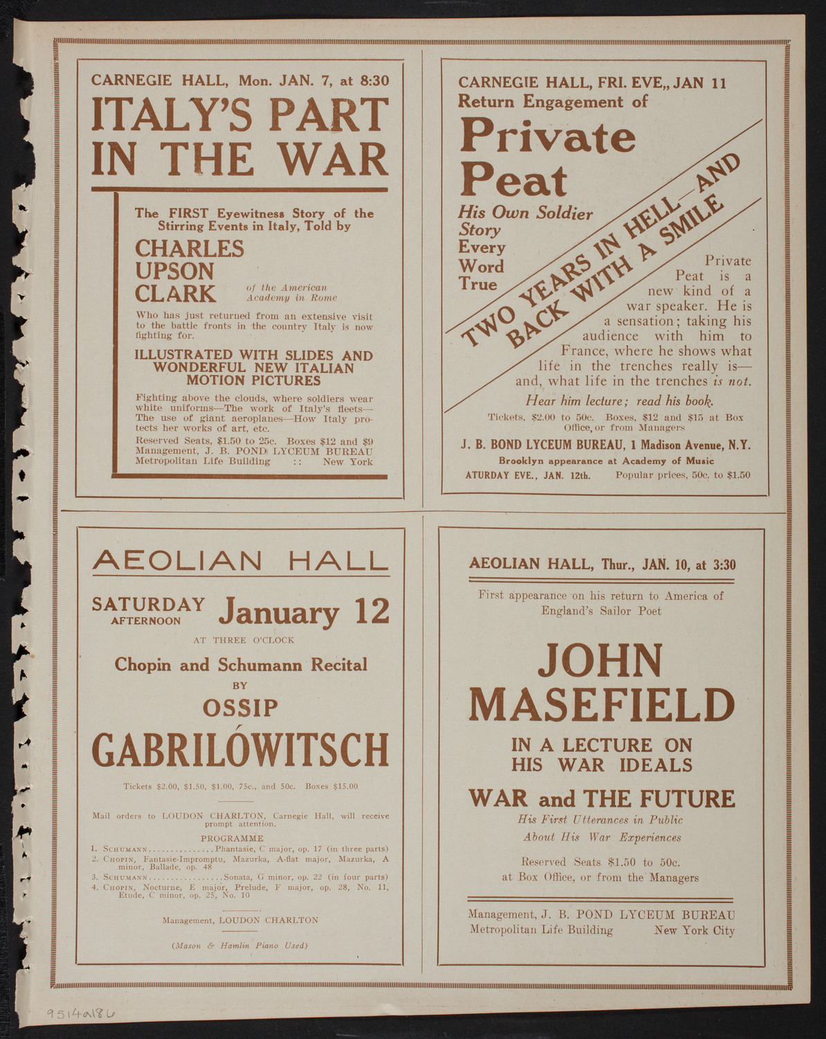New York Philharmonic, January 4, 1918, program page 11