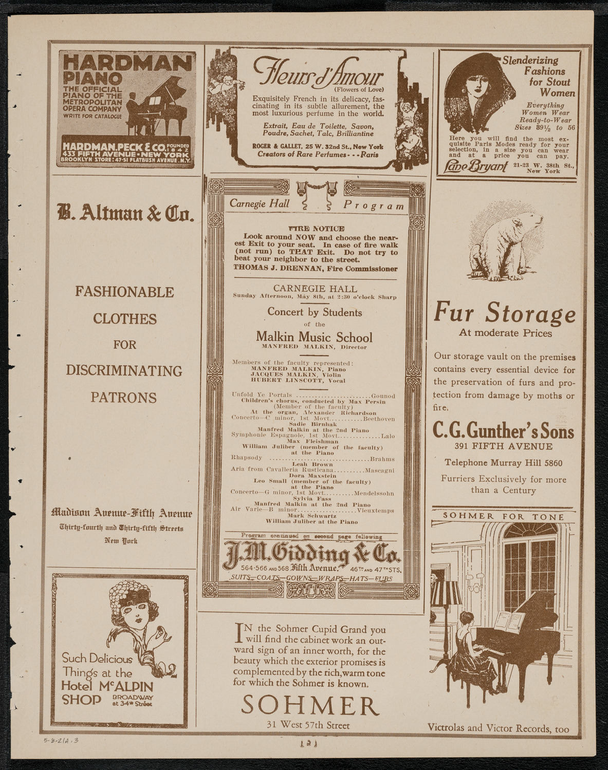 Students of the Malkin Music School, May 8, 1921, program page 5