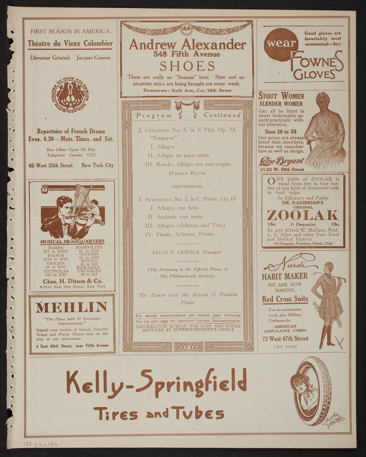 New York Philharmonic, March 3, 1918, program page 7