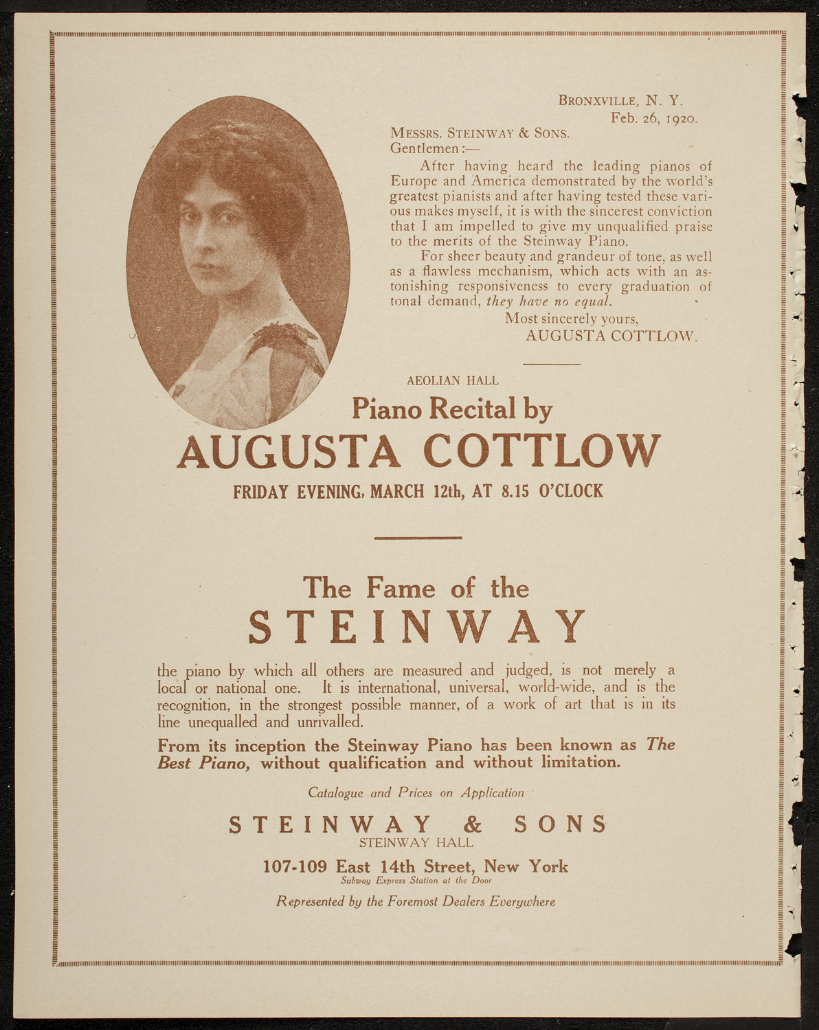 New York Philharmonic, March 11, 1920, program page 4