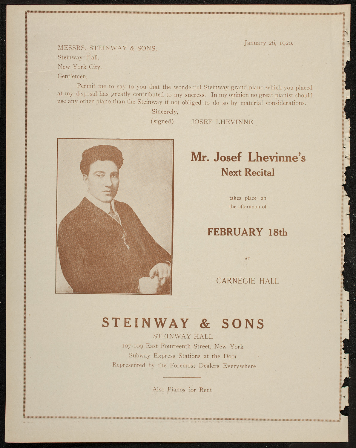 Lecture by Sir Oliver Lodge, February 17, 1920, program page 4