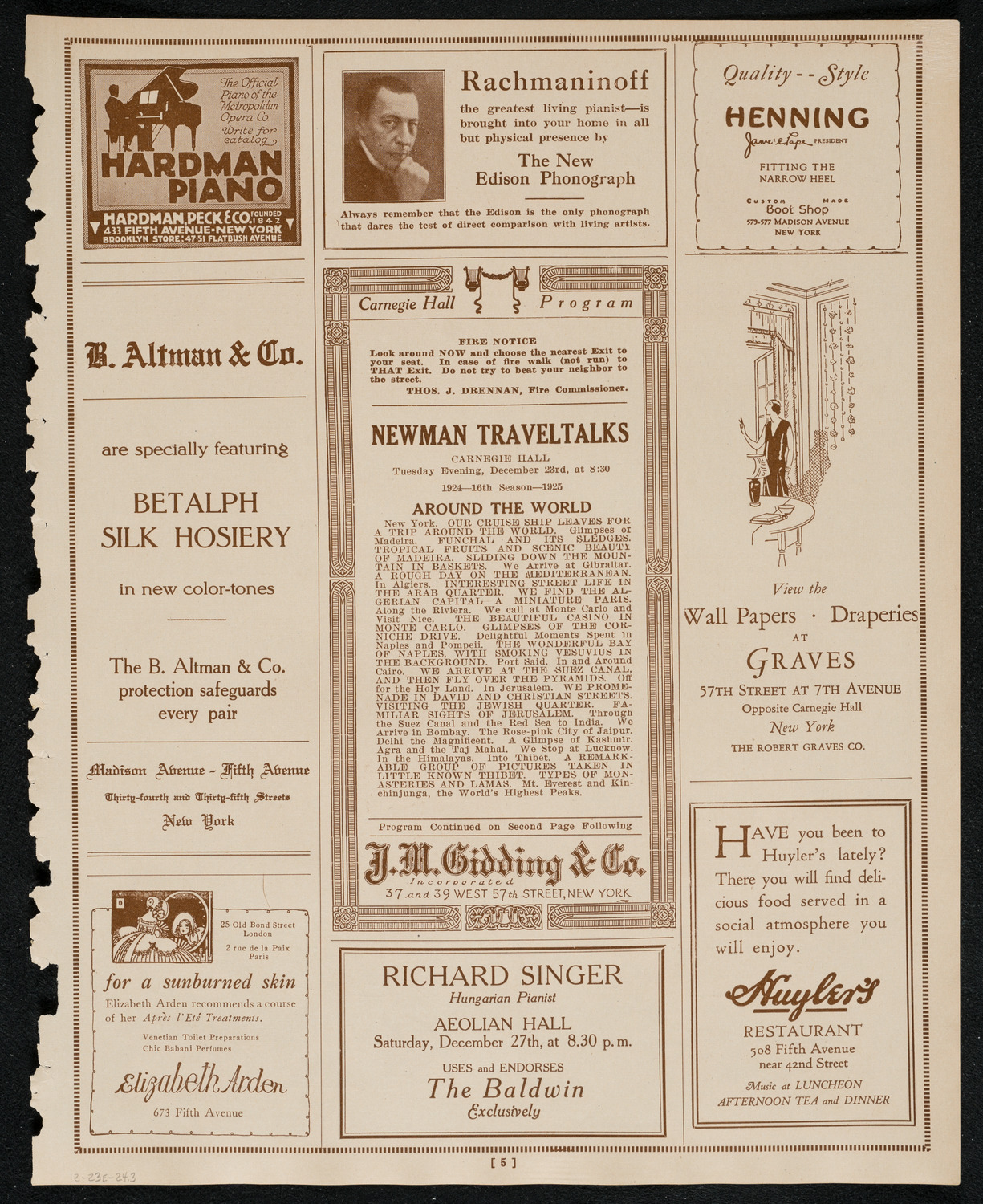 Newman Traveltalks: Around the World, December 23, 1924, program page 5
