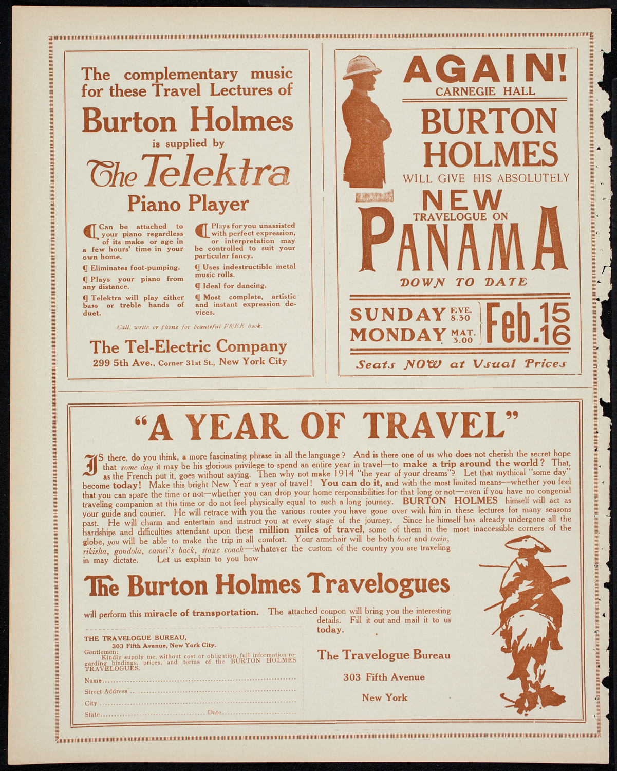 Burton Holmes Travelogue: China in 1913, February 1, 1914, program page 8
