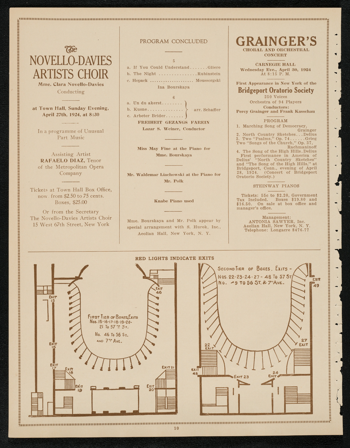 Ina Bourskaya and Rudolph Polk, April 20, 1924, program page 10