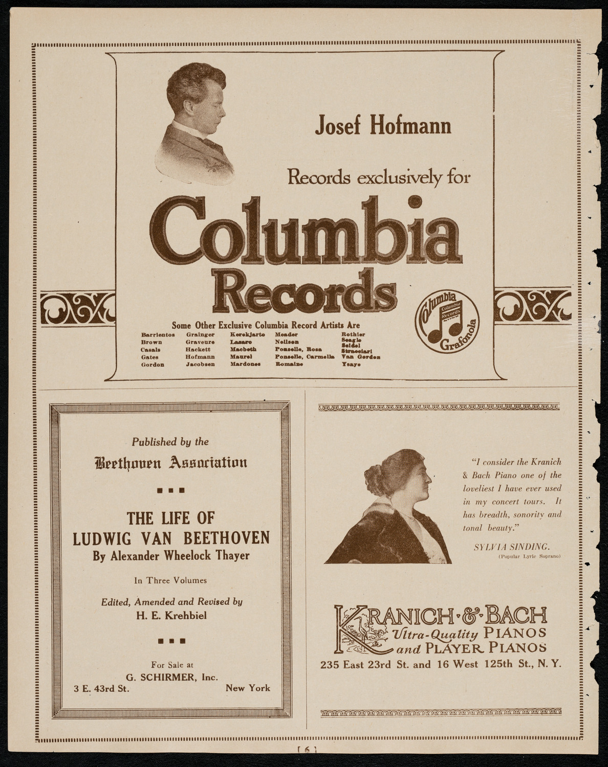 Emma Calvé, Soprano, January 8, 1922, program page 6