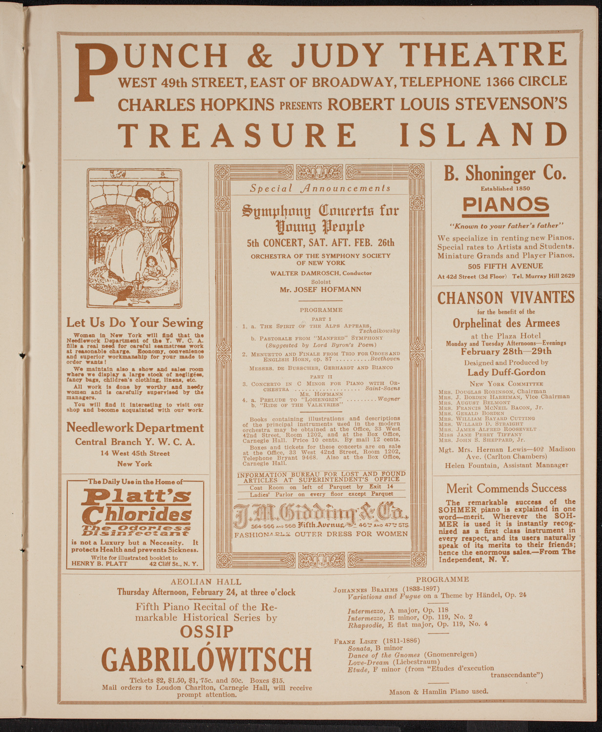 Boston Symphony Orchestra, February 19, 1916, program page 9