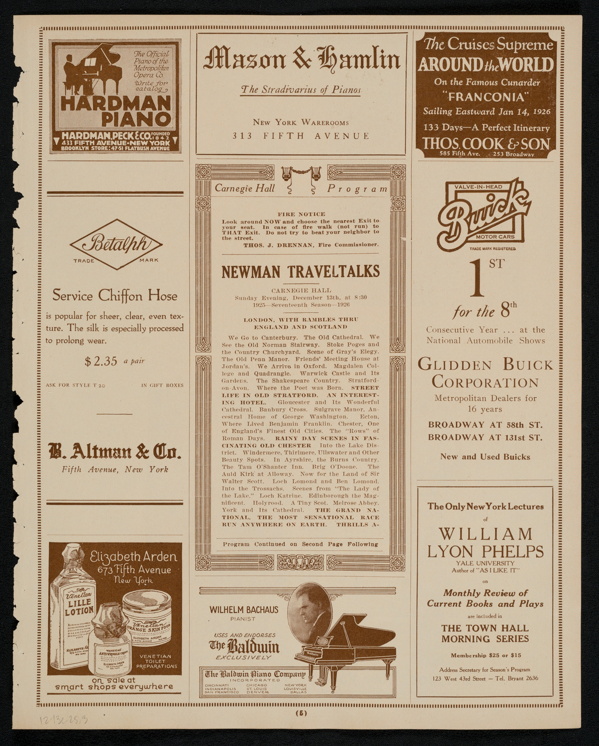 Newman Traveltalks: London, With Rambles Thru England and Scotland, December 13, 1925, program page 5