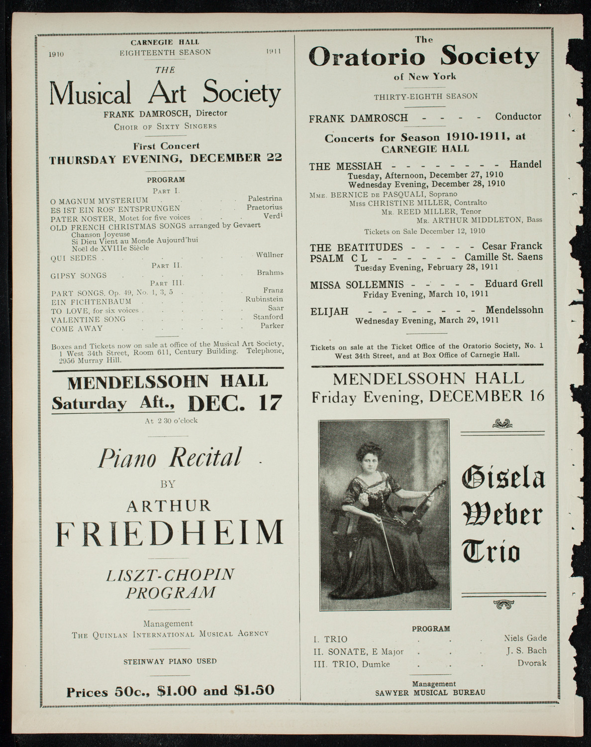 Boston Symphony Orchestra, December 10, 1910, program page 10