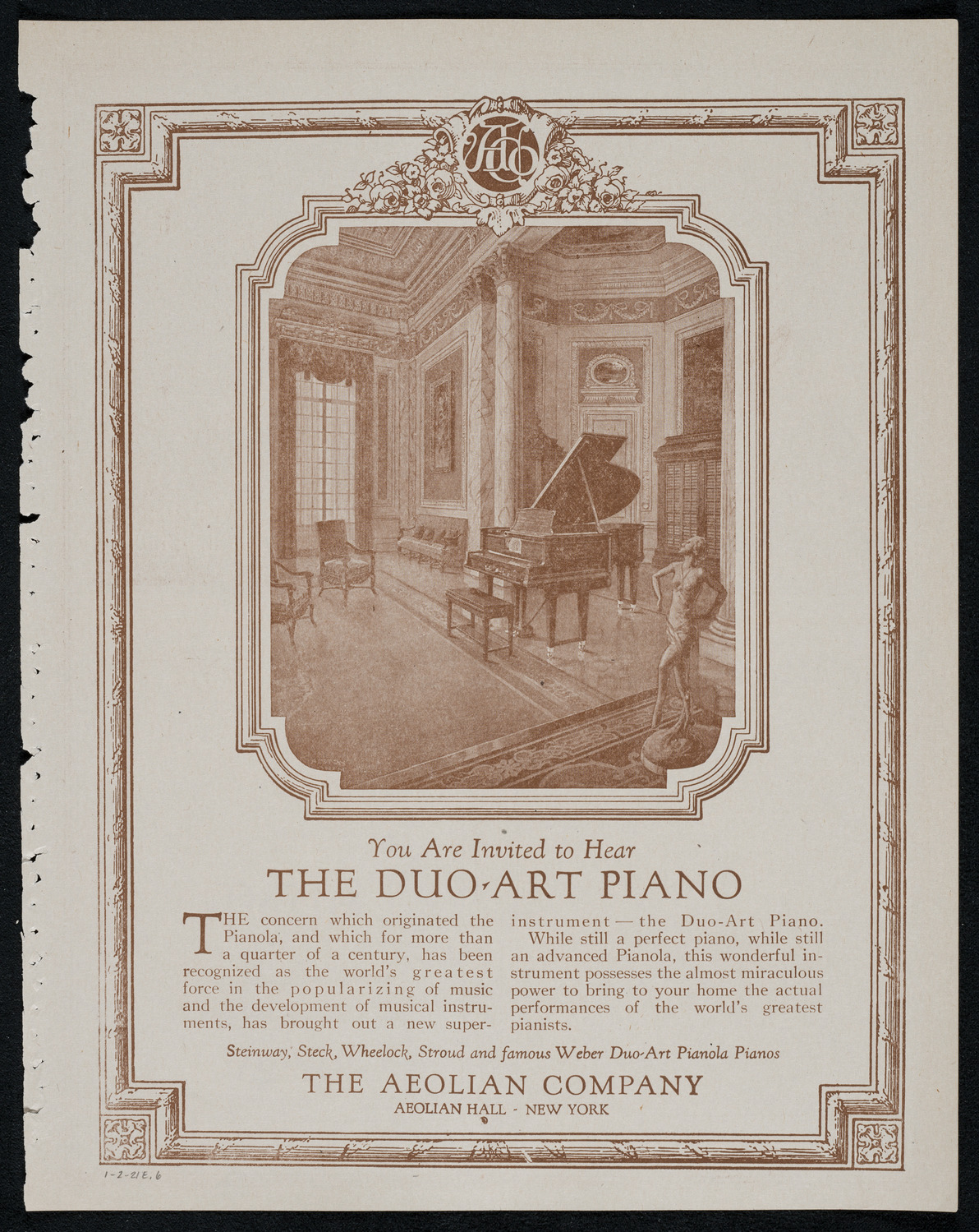 National Symphony Orchestra, January 2, 1921, program page 11