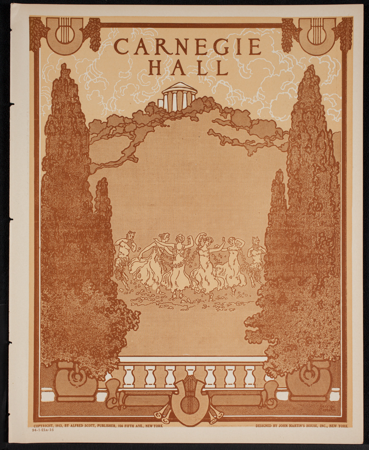 New York Philharmonic, January 21, 1916, program page 1