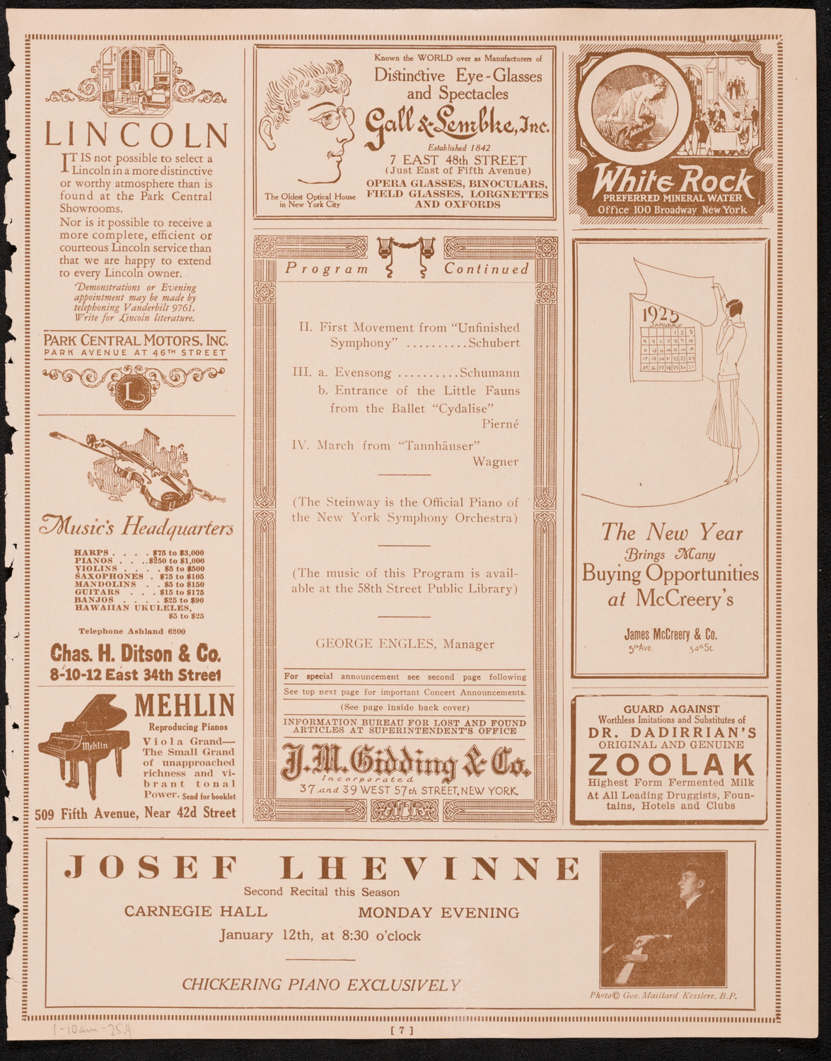 Symphony Concert for Young People, January 10, 1925, program page 7