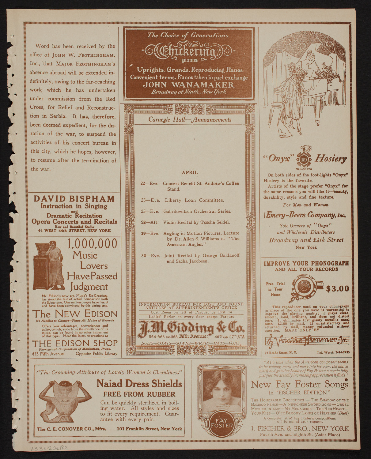 Kallman Orphanage 20th Anniversary Celebration, April 20, 1918, program page 3