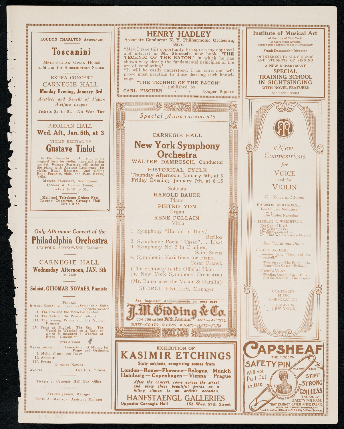 New York Symphony Orchestra, December 30, 1920, program page 9