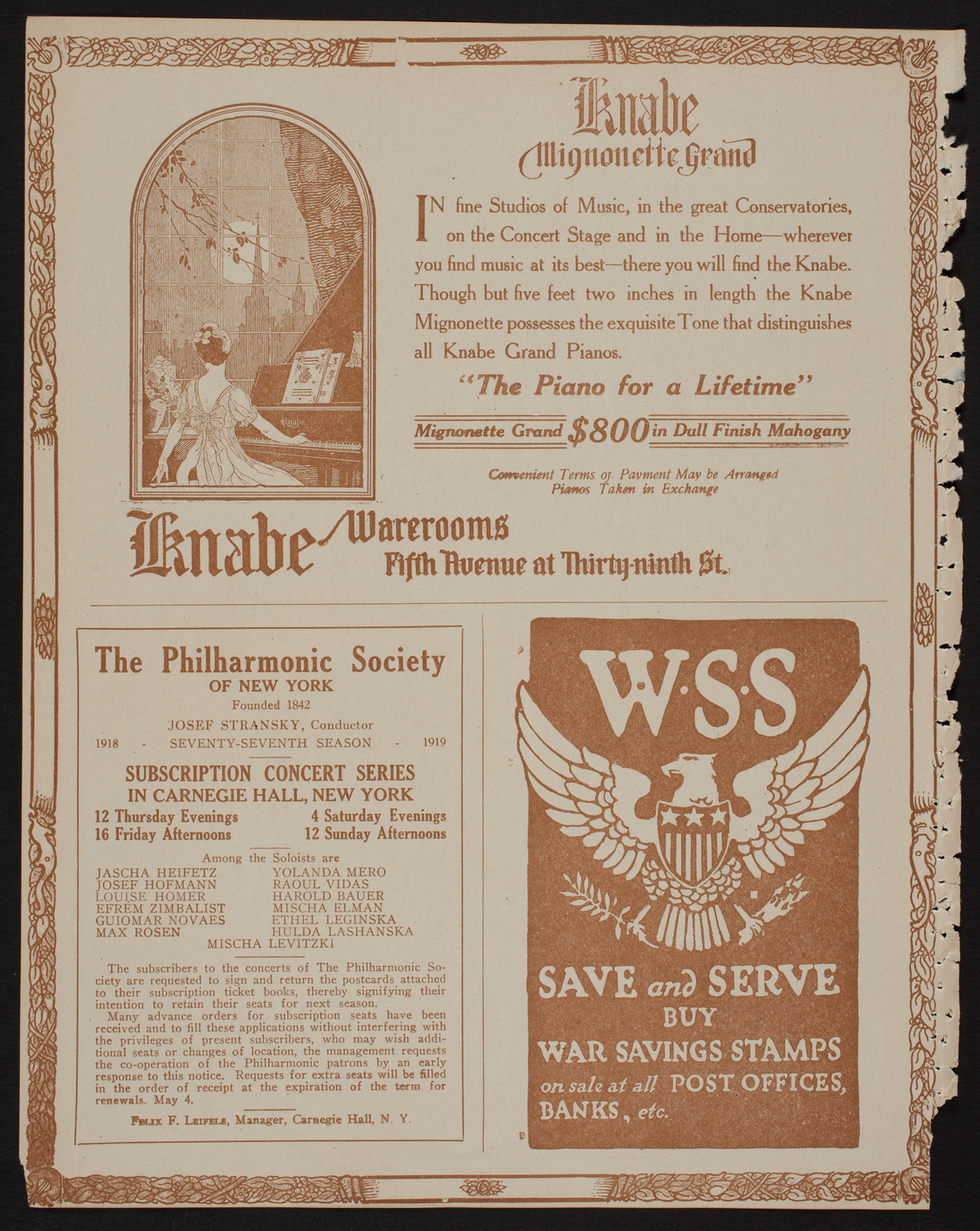 Musique Militaire Française, June 6, 1918, program page 12