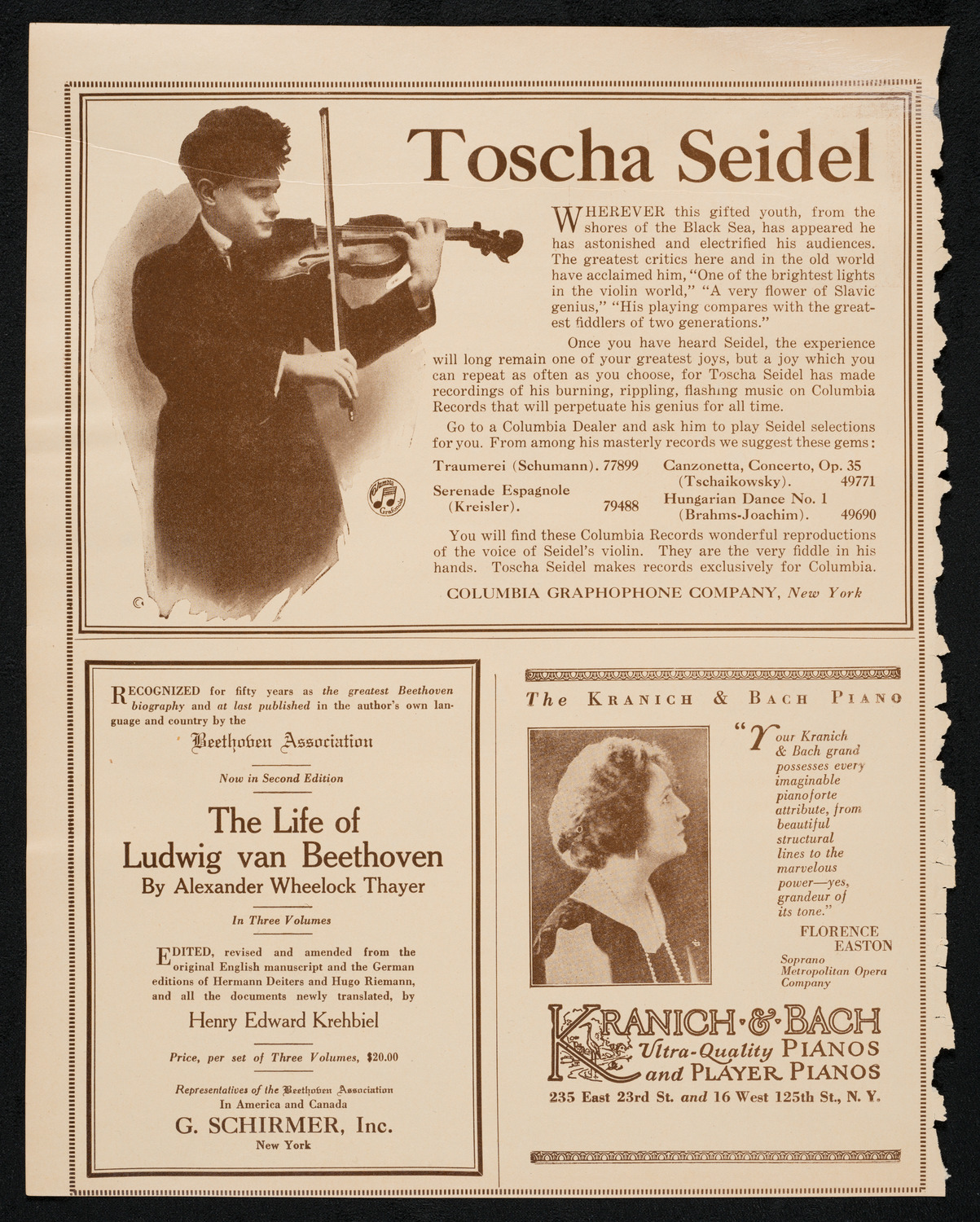 Paul Bender, Baritone, January 3, 1923, program page 6