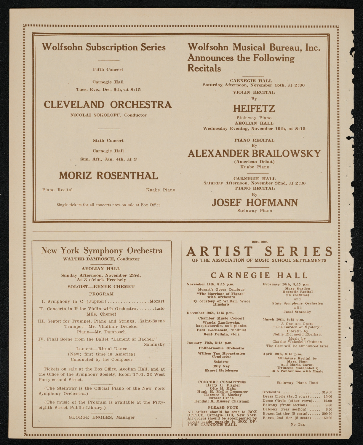 New York Philharmonic, November 13, 1924, program page 8