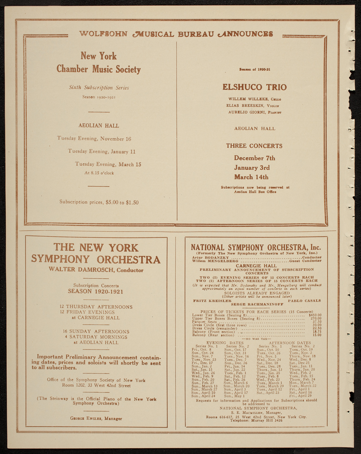 Isadora Duncan Dancers, May 12, 1920, program page 8