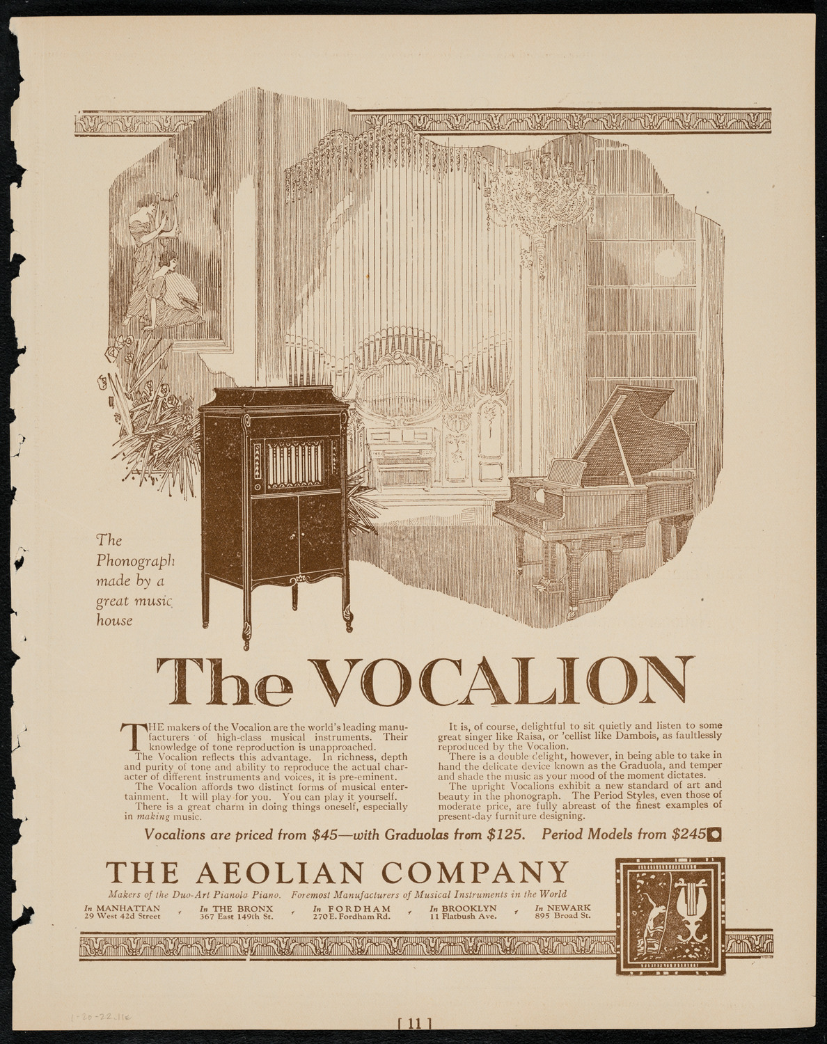 Leonardo da Vinci Evening with Comm. Dr. John W. Lieb, January 20, 1922, program page 11