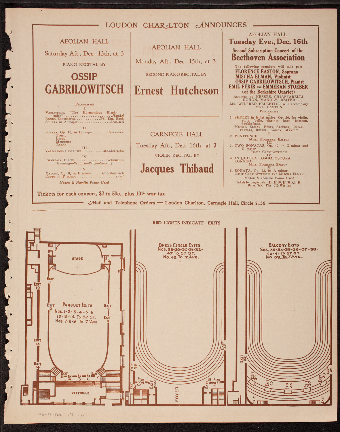 Clef Club Memorial Fund Concert in honor of James Reese Europe, December 12, 1919, program page 11