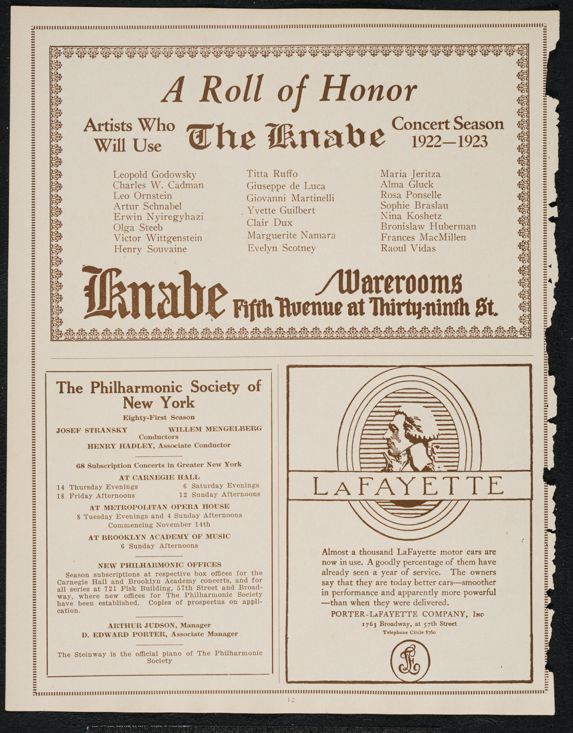 Concierto Espagnol, October 21, 1922, program page 12