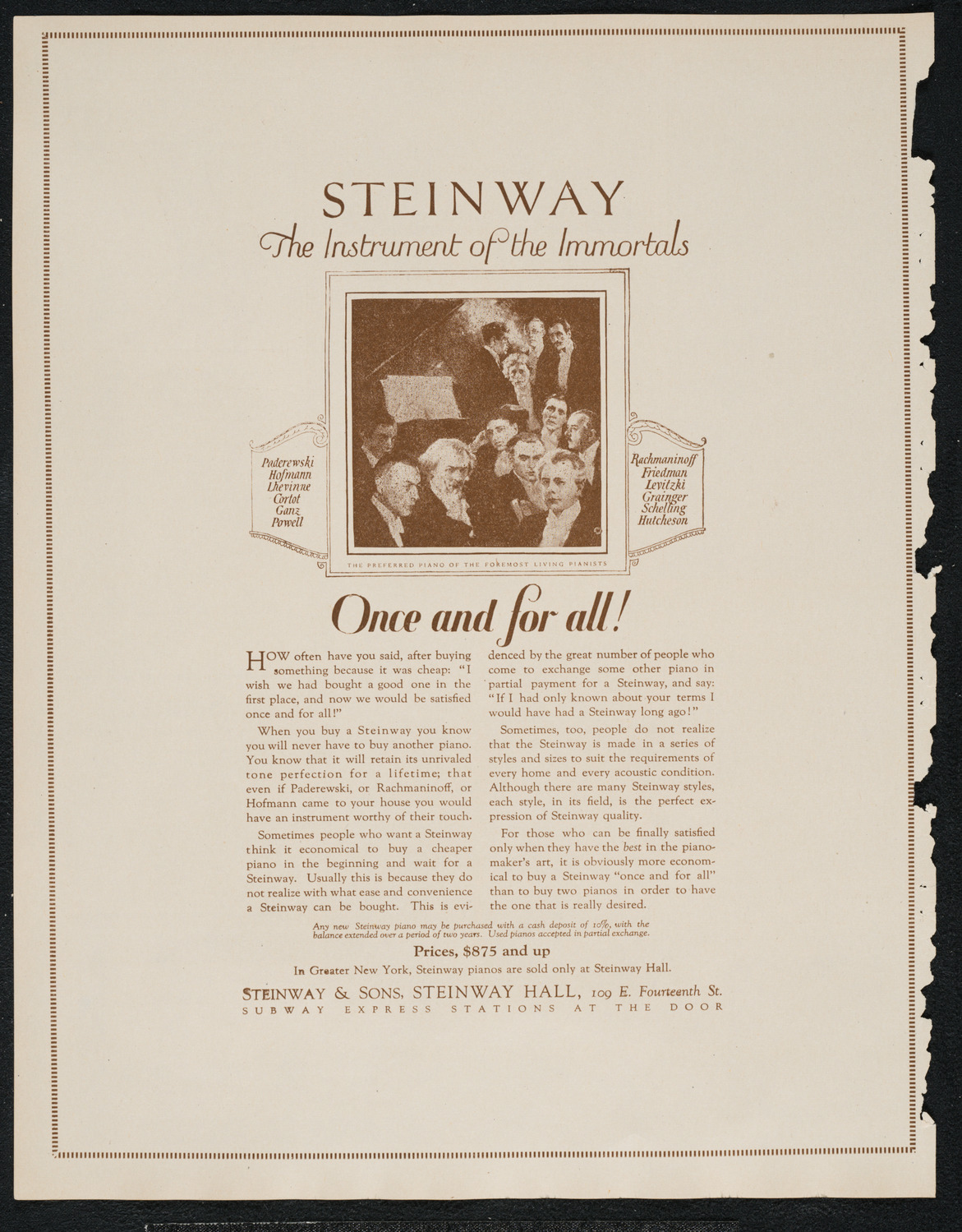 Reinald Werrenrath, Baritone, October 22, 1922, program page 4