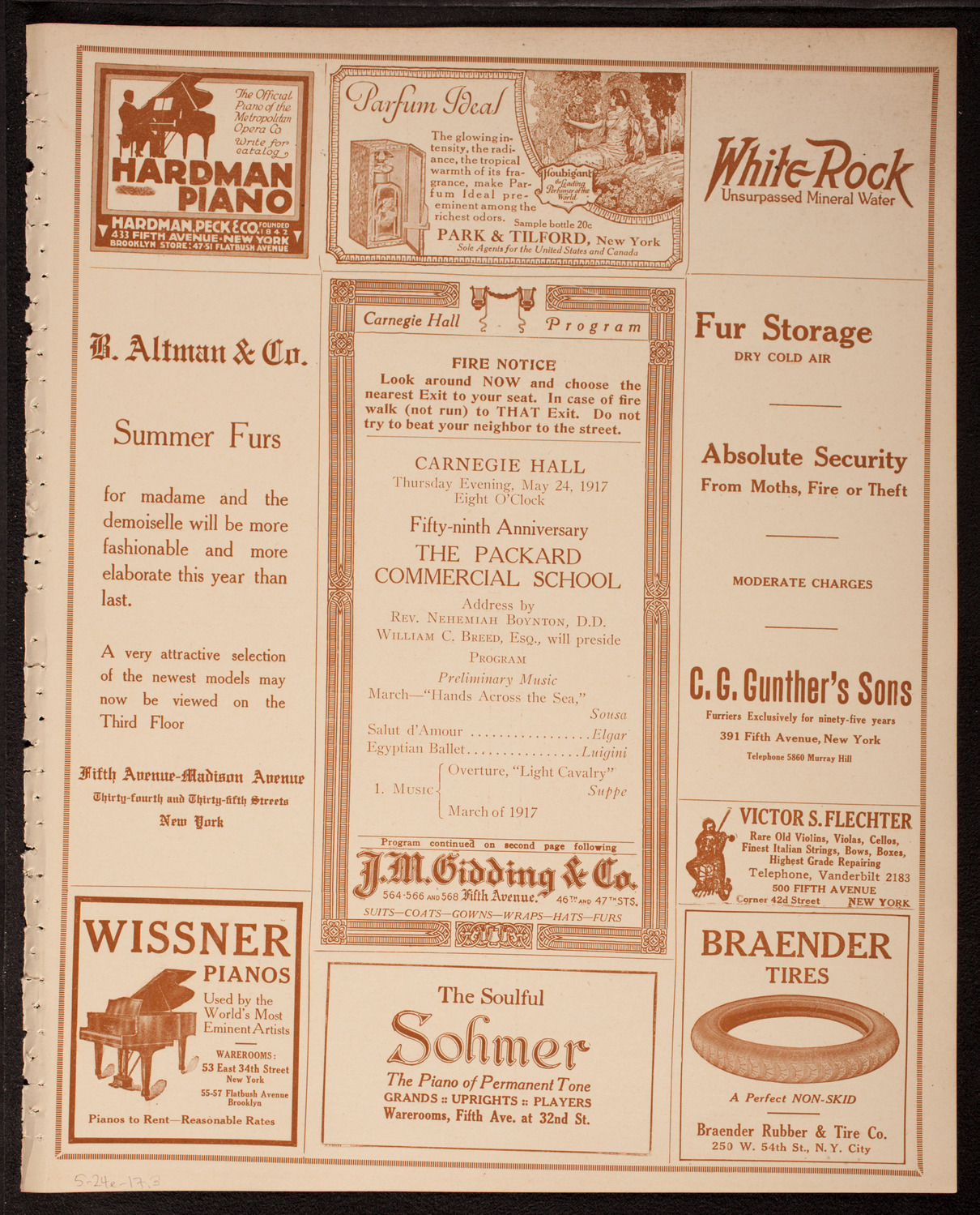 Graduation: Packard Commercial School, May 24, 1917, program page 5