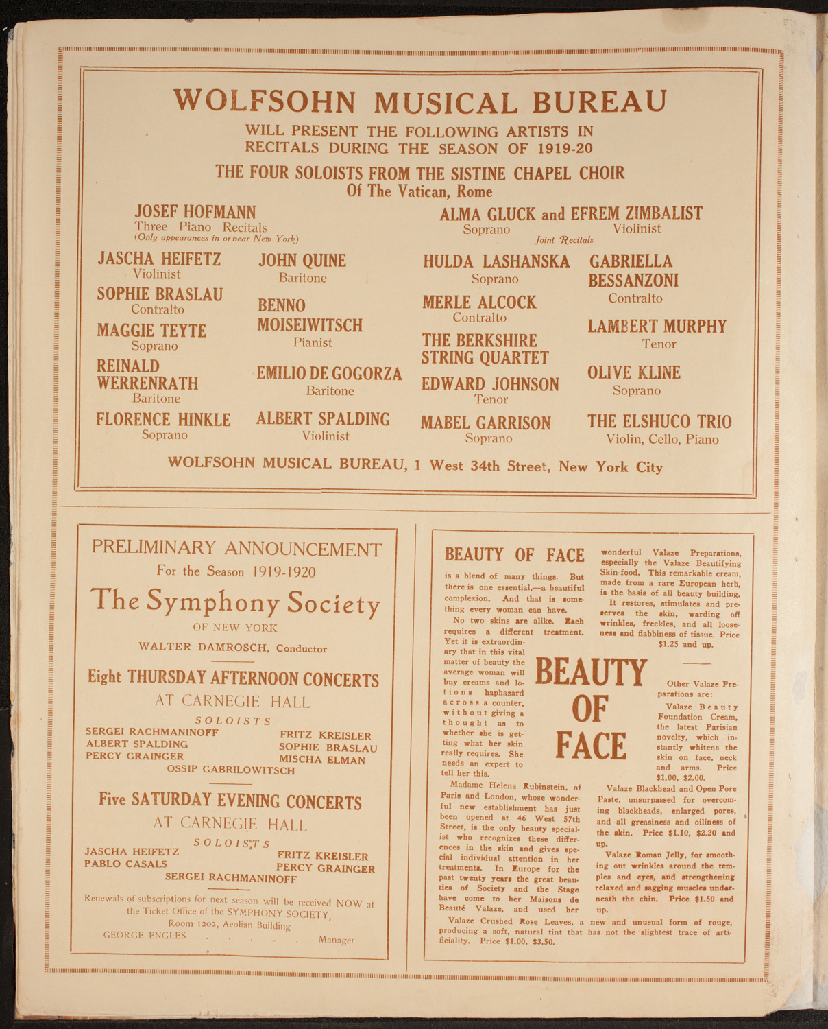 New Symphony Orchestra, May 2, 1919, program page 8