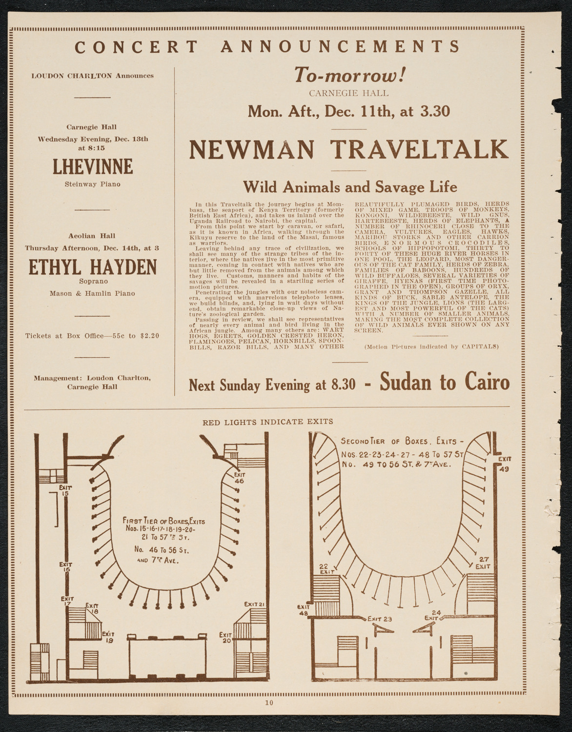 Newman Traveltalks: Khartum, December 10, 1922, program page 10