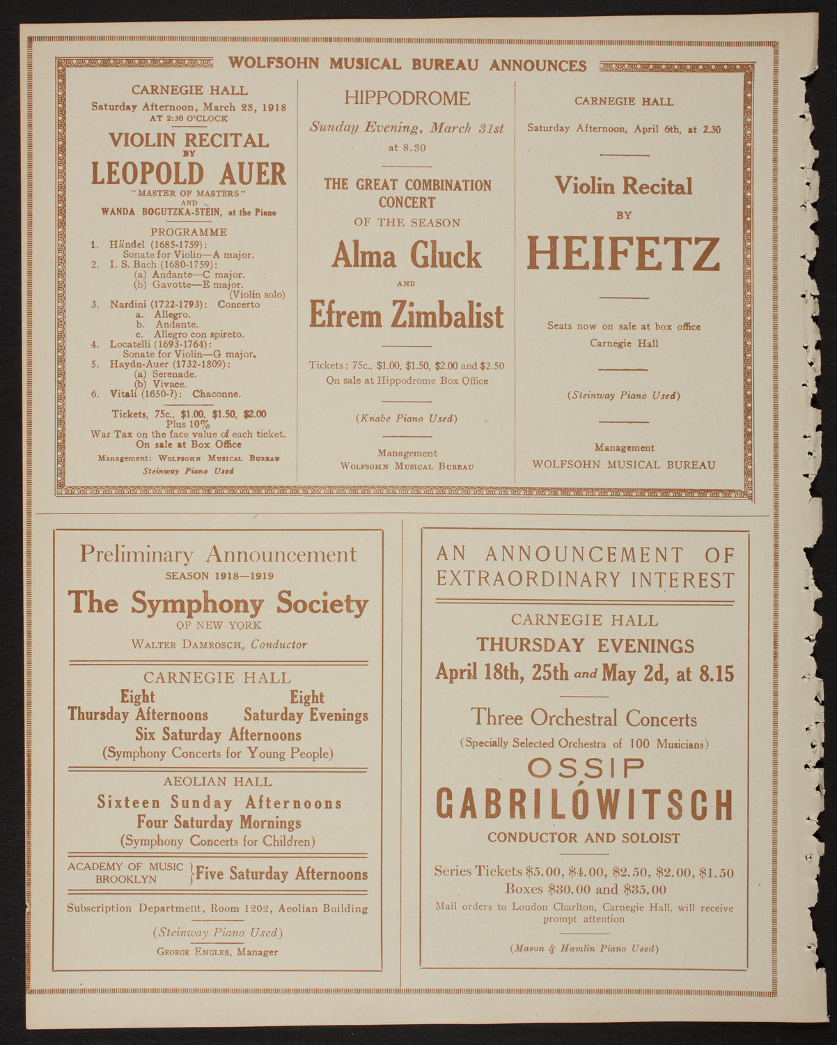 Musical Art Society of New York, March 19, 1918, program page 8