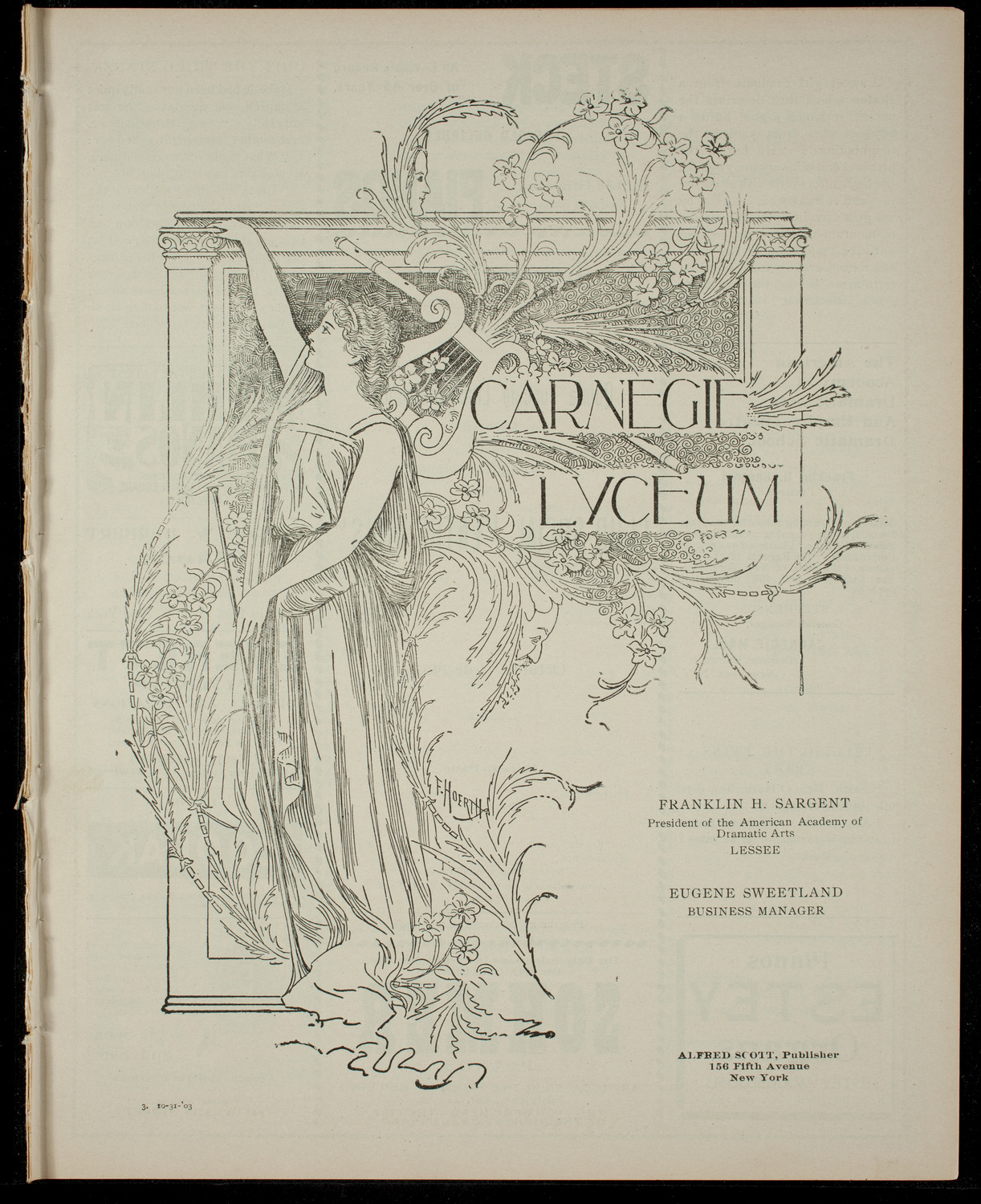 Club Social "Entre Nous", October 31, 1903, program page 1