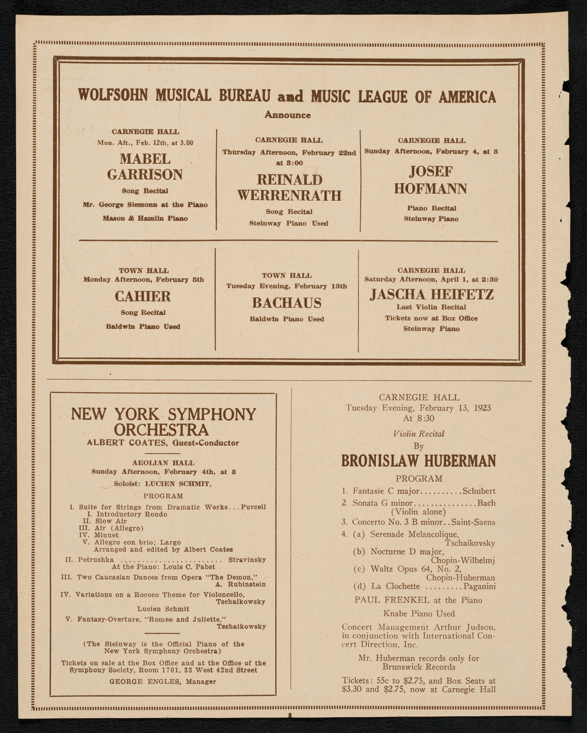 Workmen's Circle Sanatorium Concert, February 3, 1923, program page 8