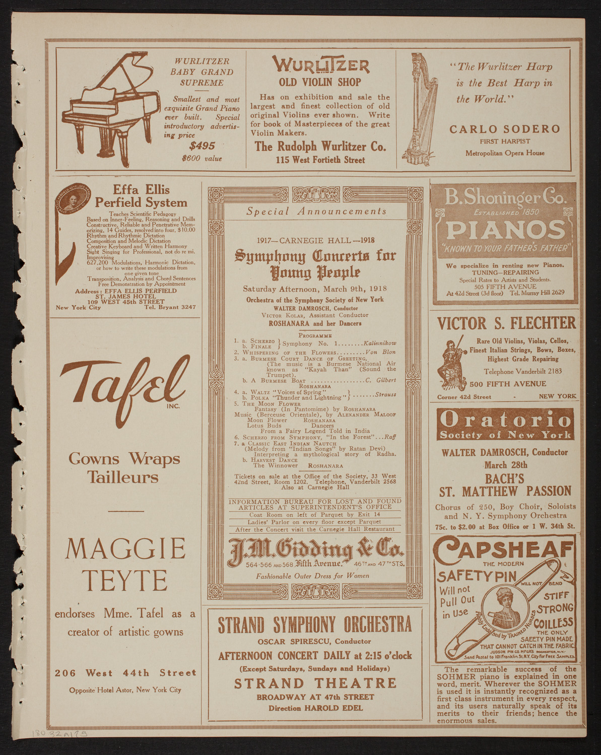 Max Rosen, Violin, March 2, 1918, program page 9