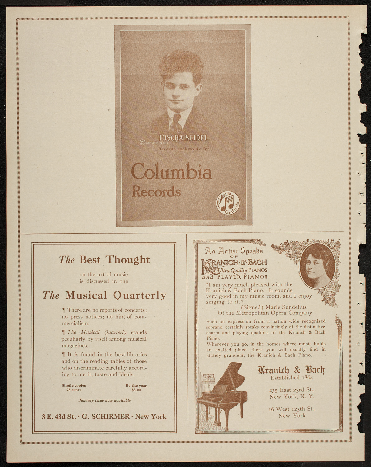 Fritz Kreisler, Violin, February 28, 1920, program page 6