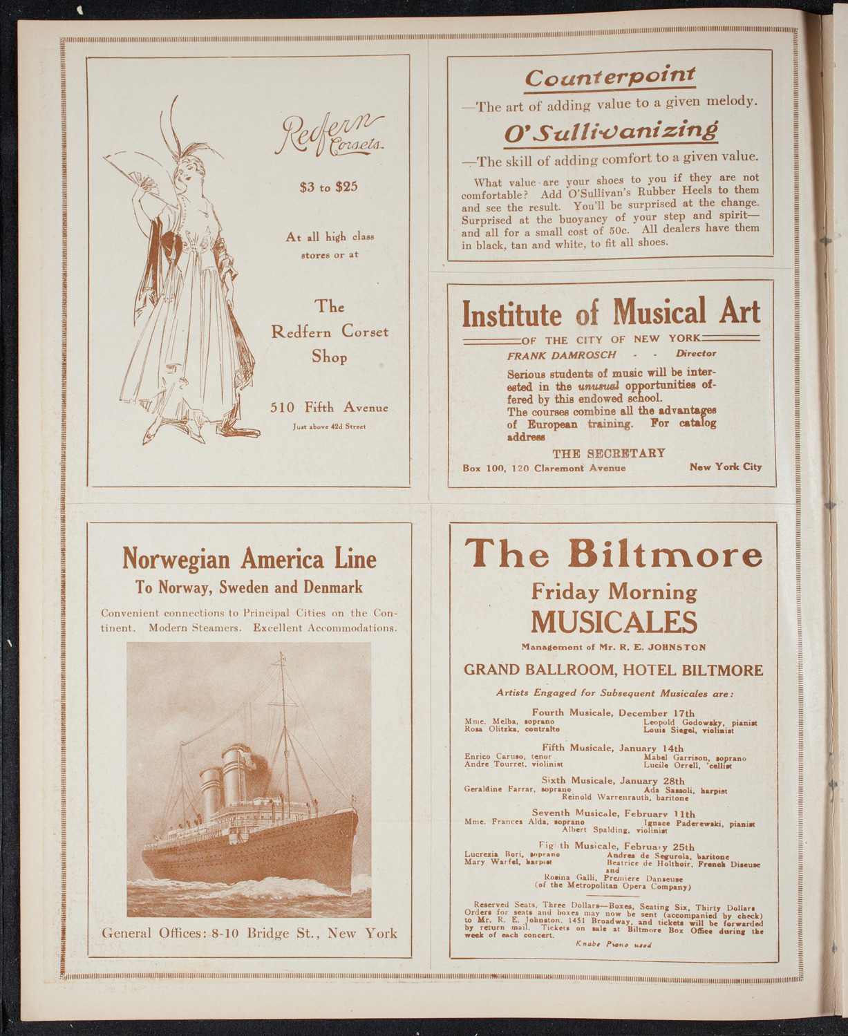 United Swedish Choral Society, December 11, 1915, program page 2