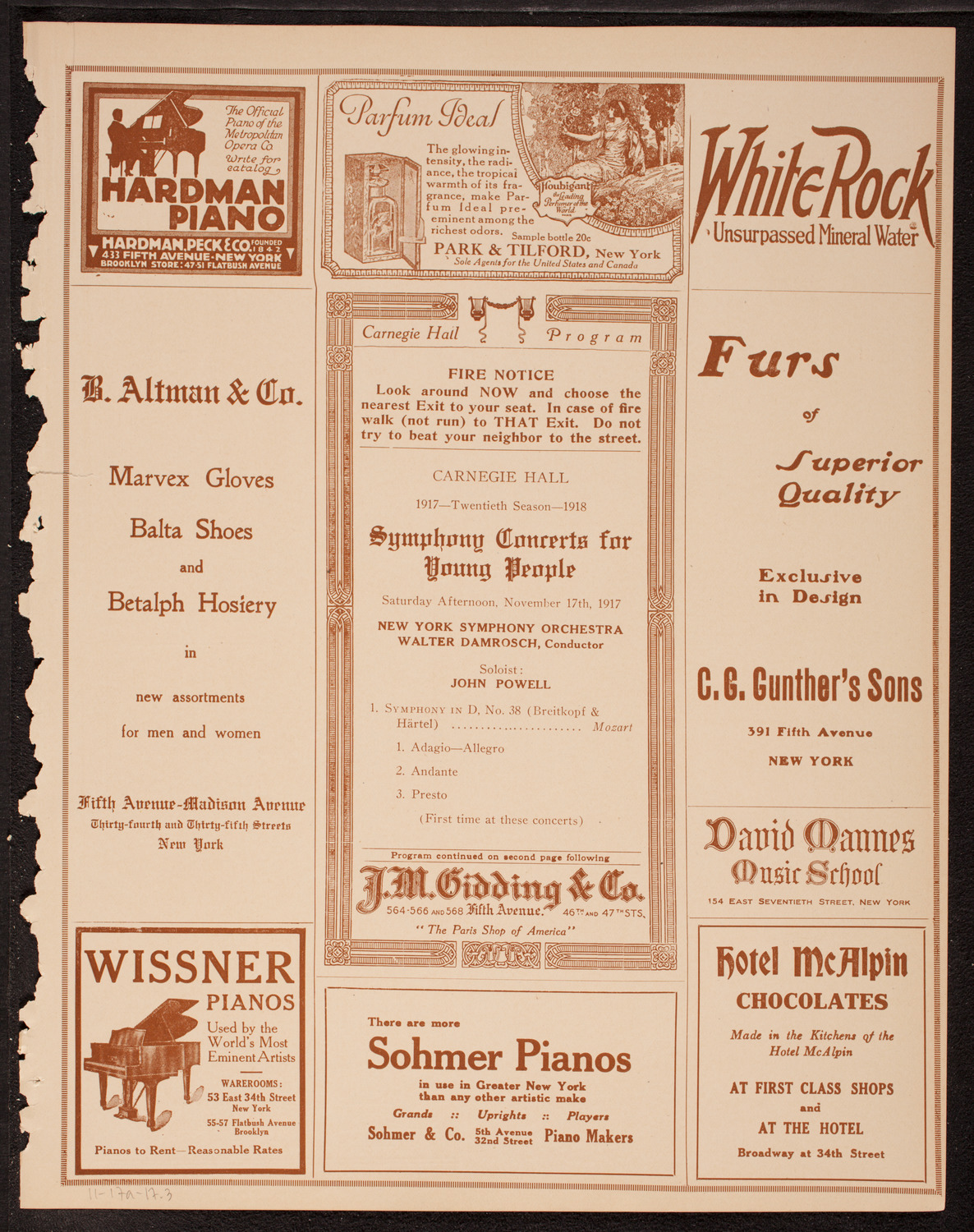 Symphony Concert for Young People, November 17, 1917, program page 5