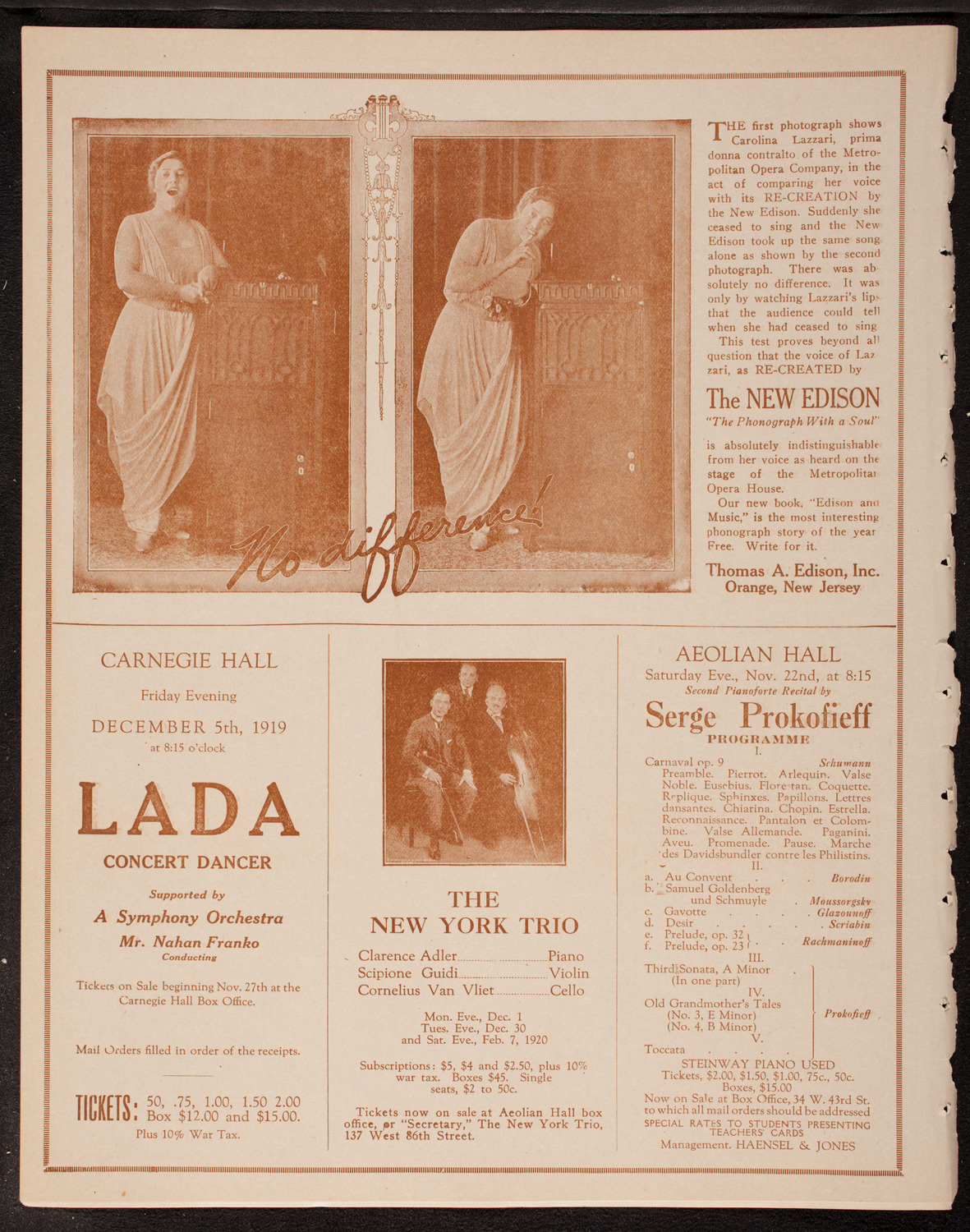 John Powell, Piano, November 14, 1919, program page 2