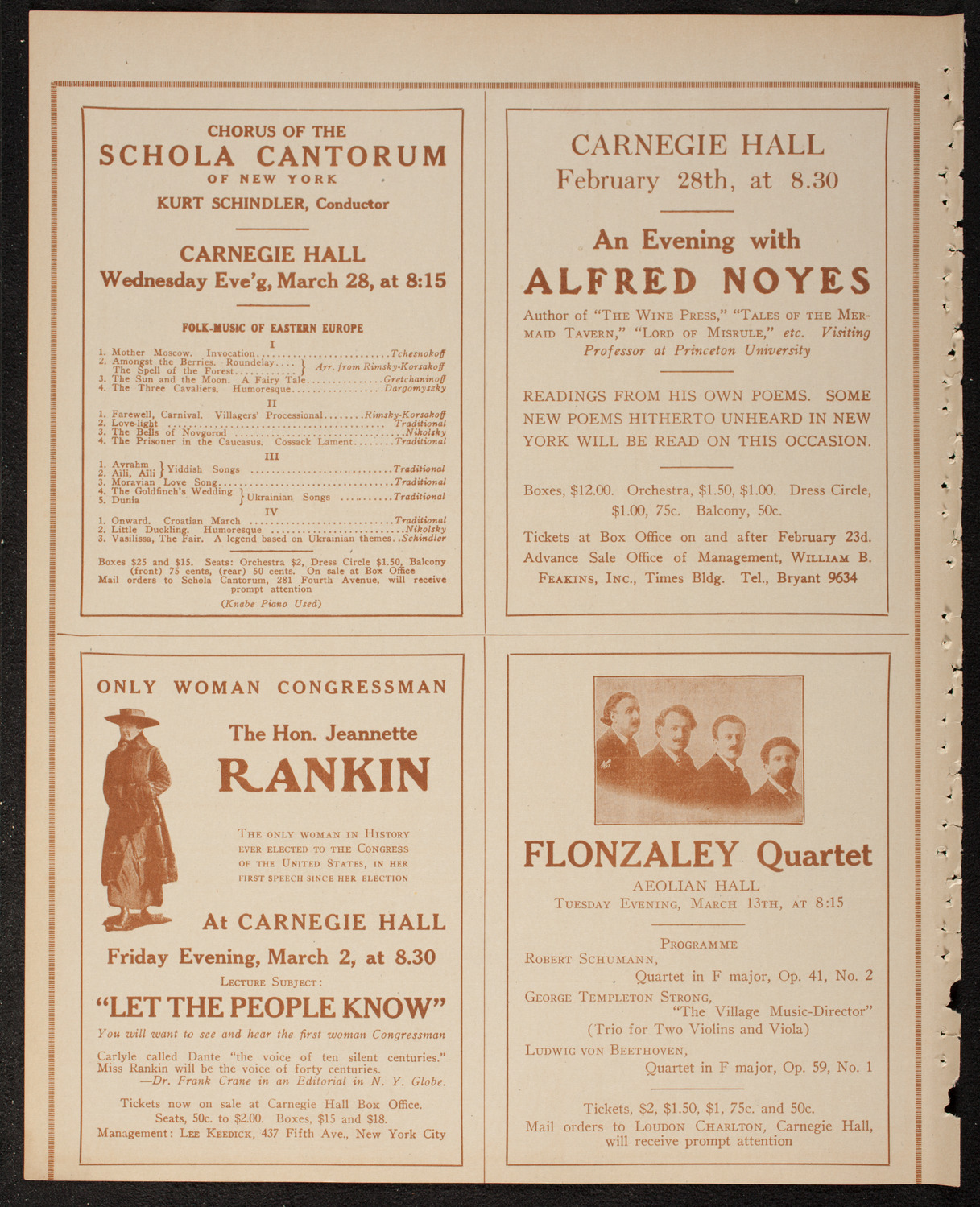 Lecture by Alfred Noyes, February 28, 1917, program page 10