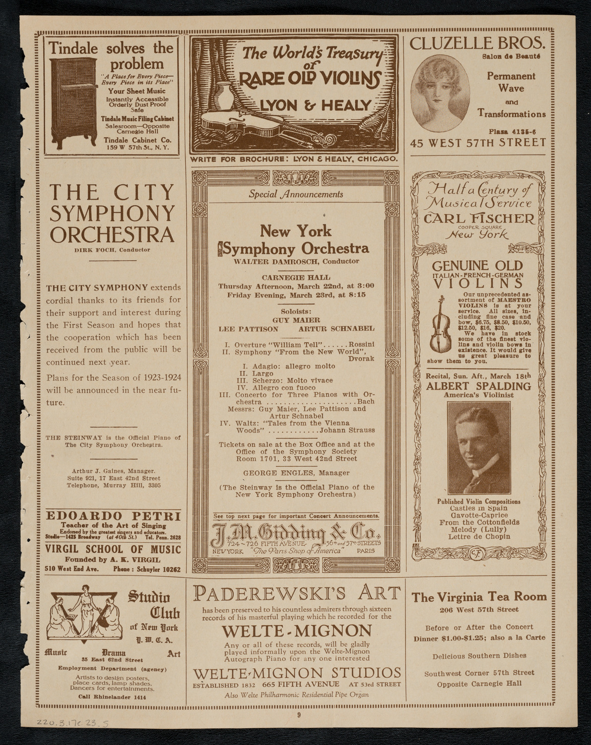 Anna Meitschik, Contralto, and Michael Press, Violin, March 17, 1923, program page 9