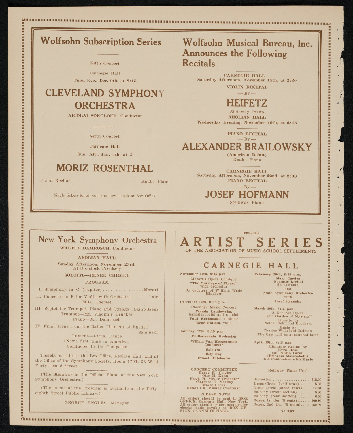Reinald Werrenrath, Baritone, November 9, 1924, program page 8