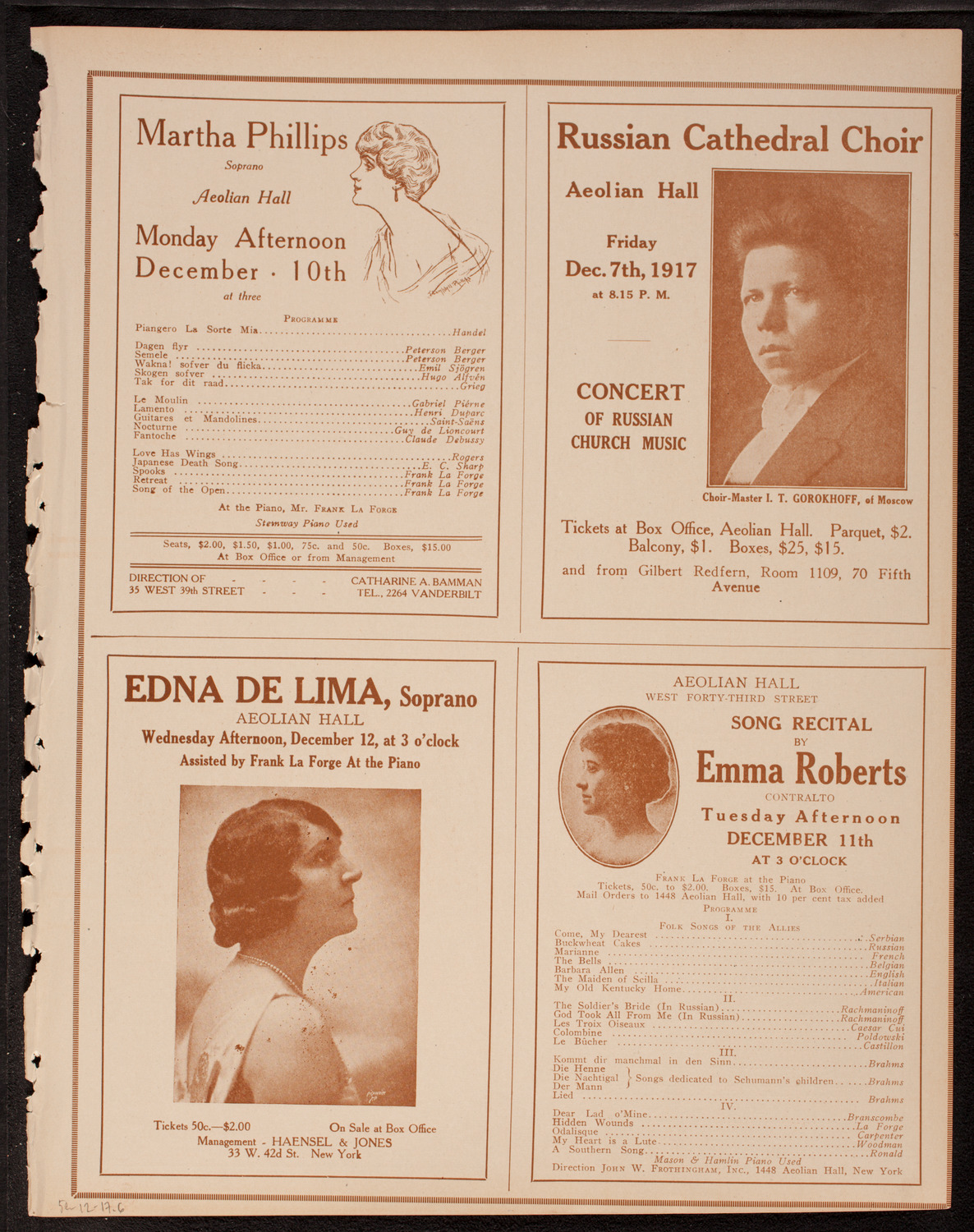Oratorio Society of New York, December 5, 1917, program page 11