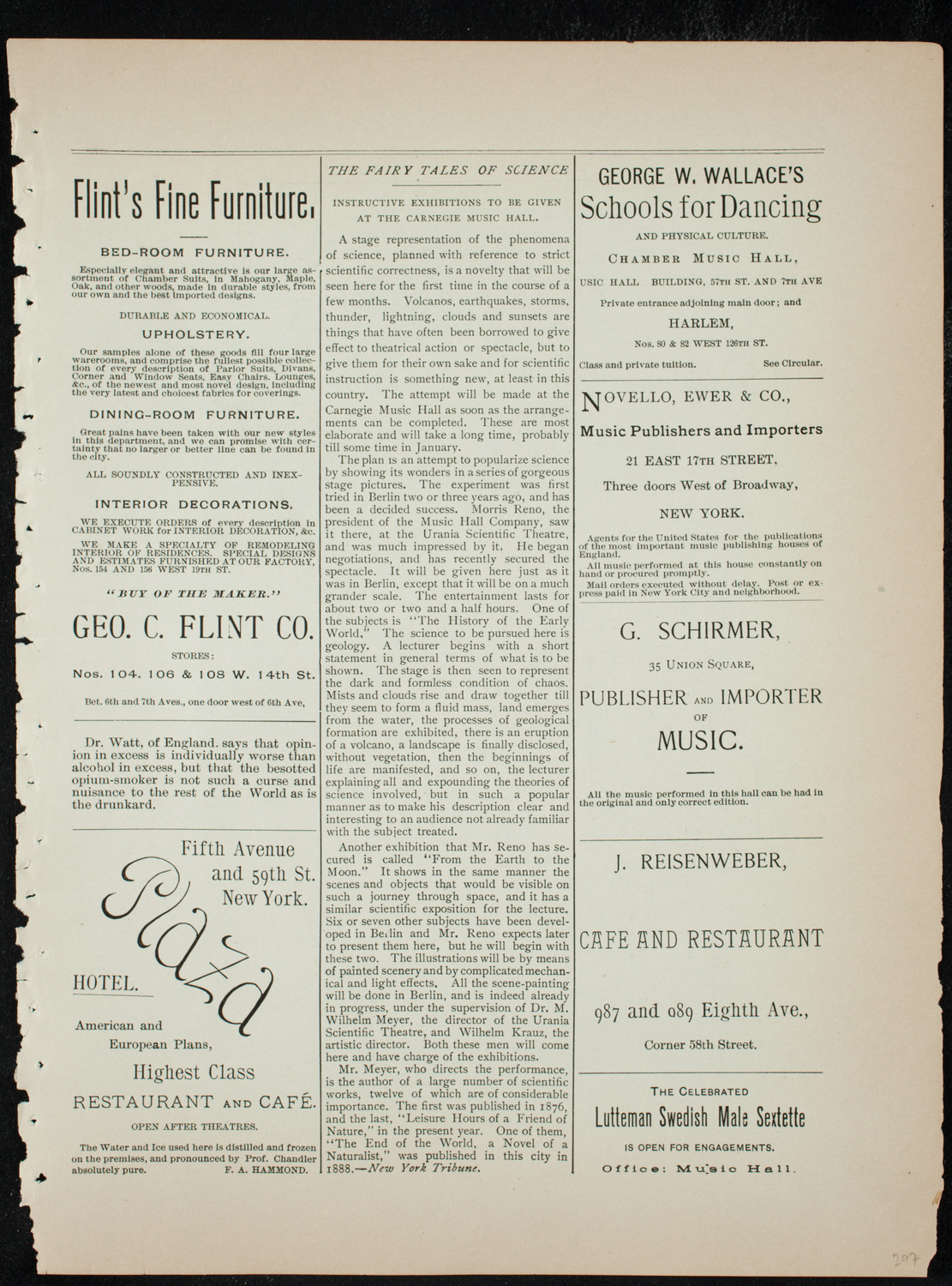 New York Symphony String Quartet, December 6, 1891, program page 9