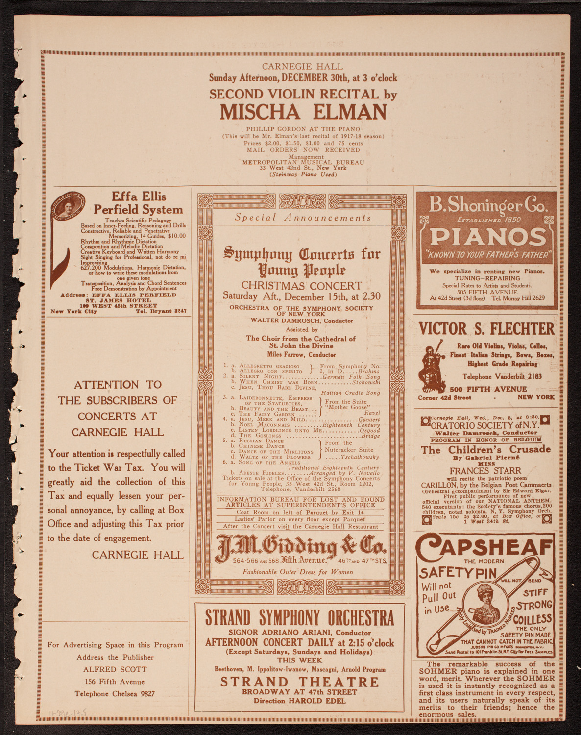 Lecture by Sergeant Arthur Guy Empey, November 29, 1917, program page 9