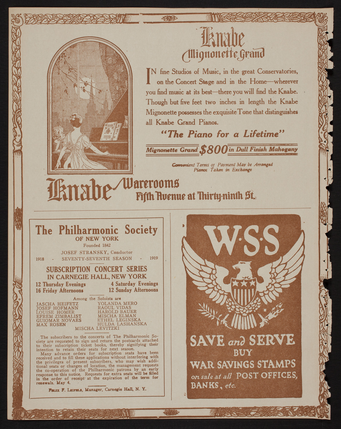 Columbia University Chorus, May 3, 1918, program page 12